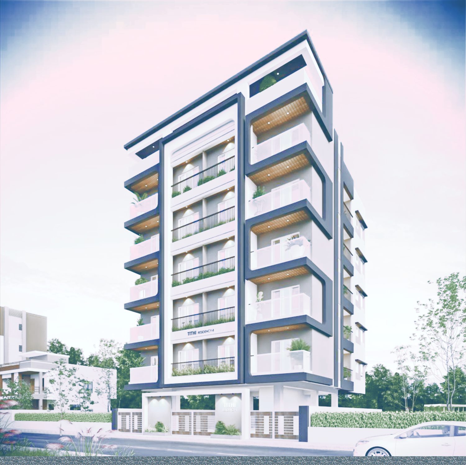 Tithi Residency 2, street view